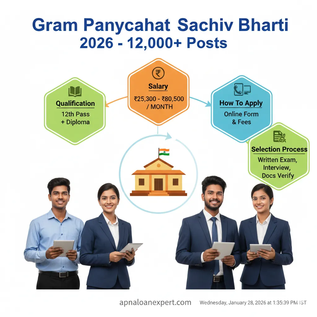 Gram Panchayat Sachiv Bharti 2026 Apply Online 12000 Posts MP CG UP Sachiv Vacancy
