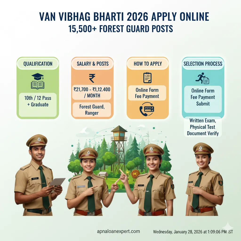 Van Vibhag Bharti 2026 Apply Online 15500 Posts Forest Guard and Forester Vacancy