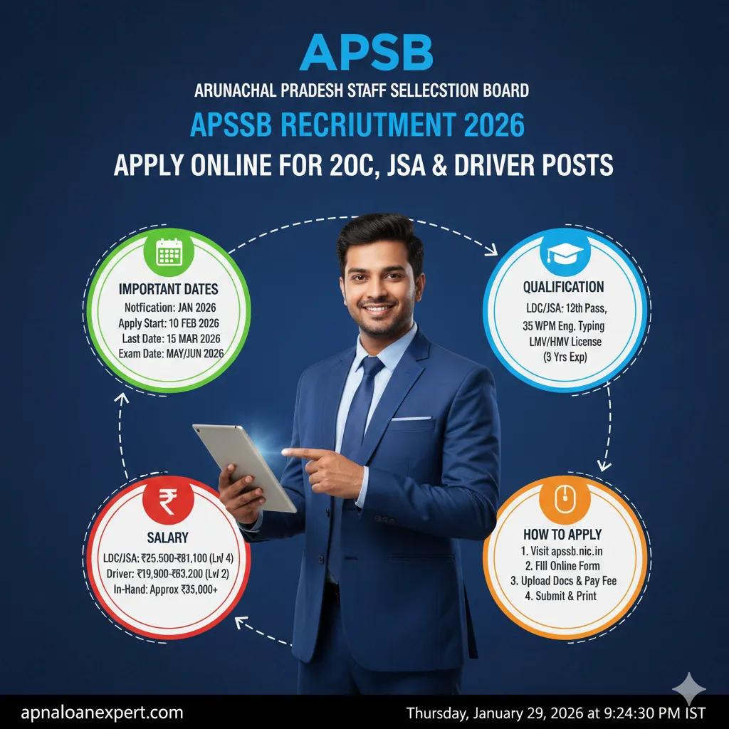 APSSB Recruitment 2026 Notification for 205 LDC JSA and Driver Posts
