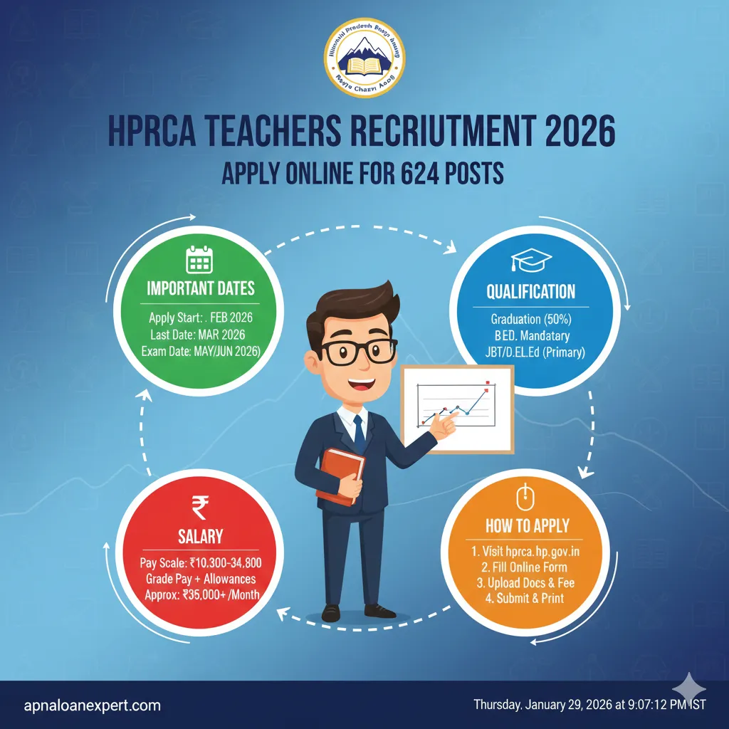 HPRCA Teachers Recruitment 2026 Notification for 624 TGT and JBT Posts