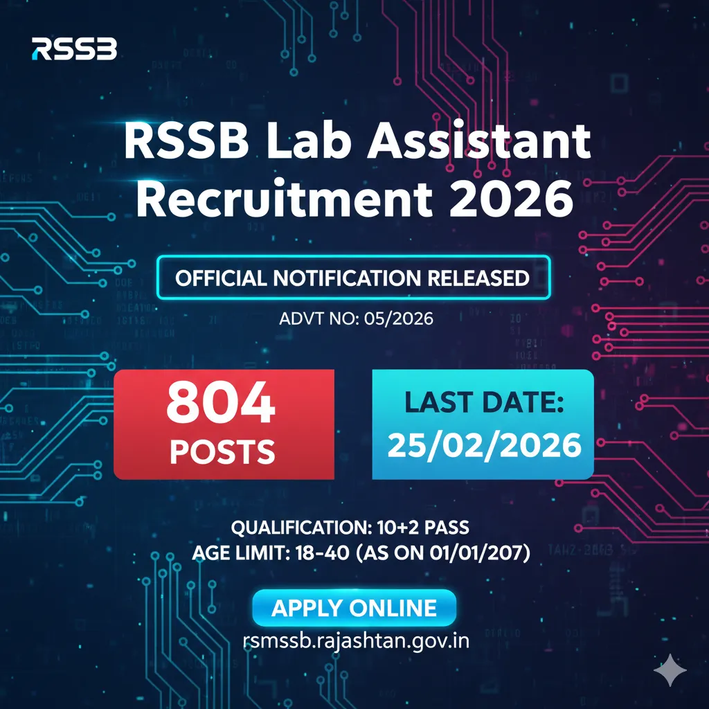 Rajasthan RSSB Lab Assistant Recruitment 2026 Official Notification Details