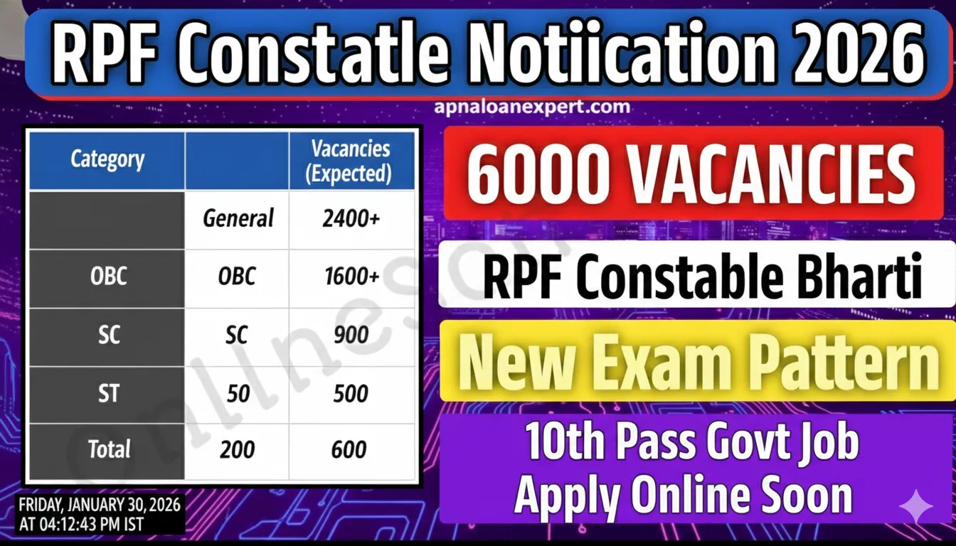 RPF Constable Notification 2026 Vacancy Details and Exam Pattern Infographic