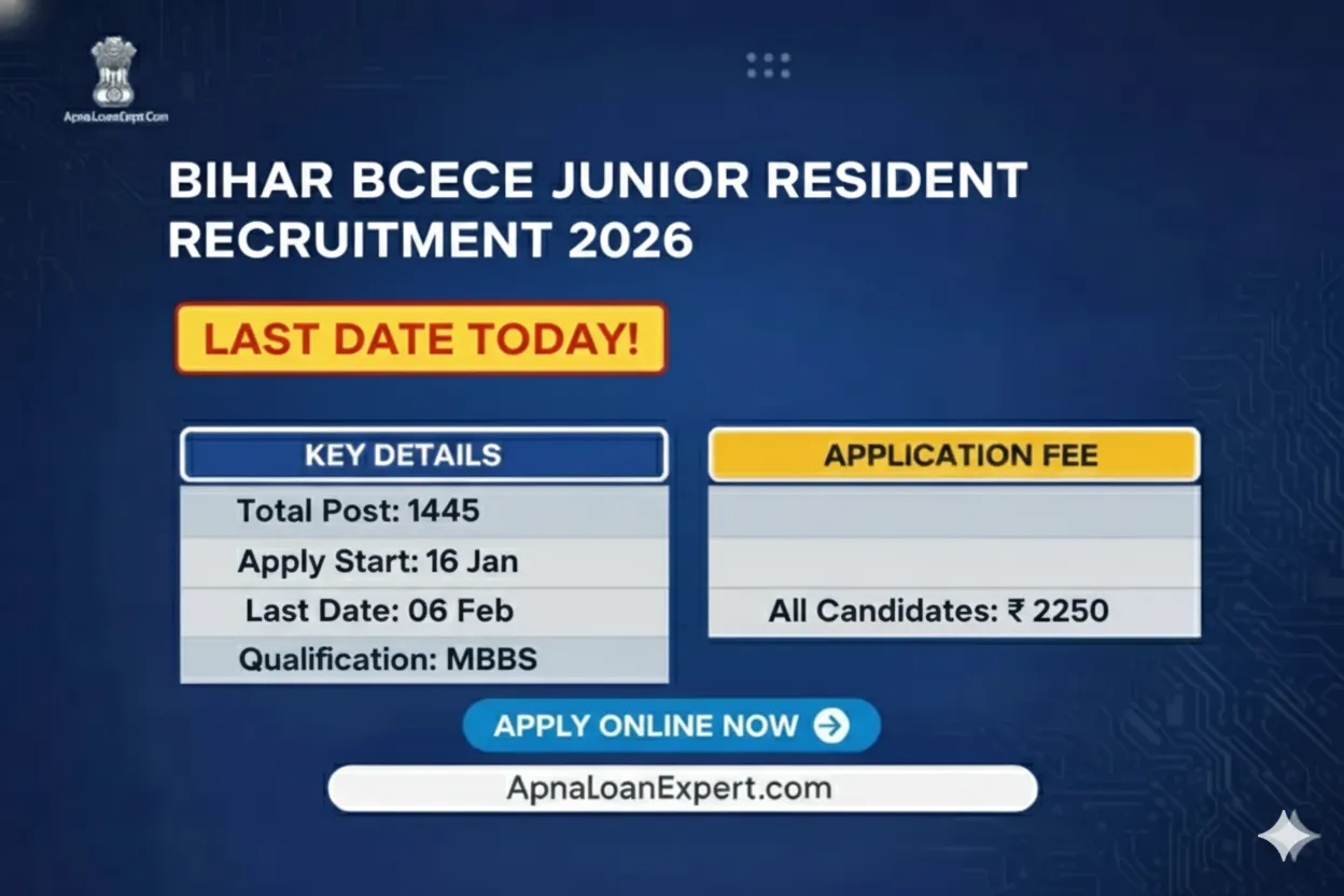 Bihar BCECE Junior Resident Recruitment 2026 Last Date Today