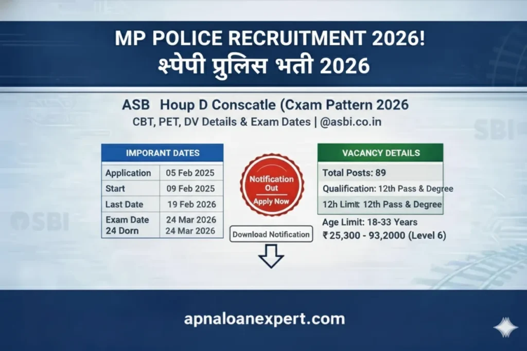 MP Police ASI and Head Constable Computer Recruitment 2026 Merit List and Apply Online Details
