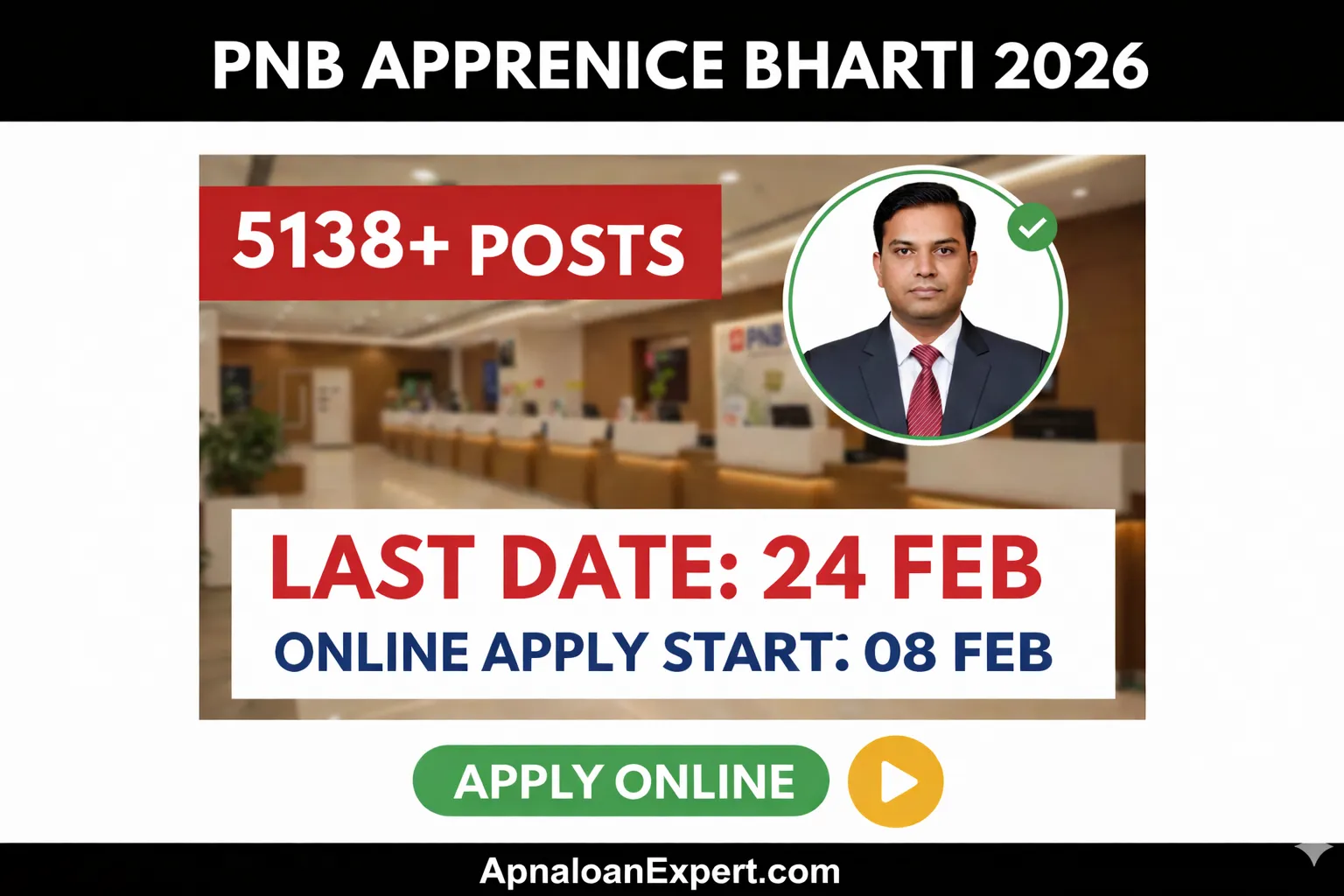 PNB Apprentice Recruitment 2026 Notification 5138 Posts Banner