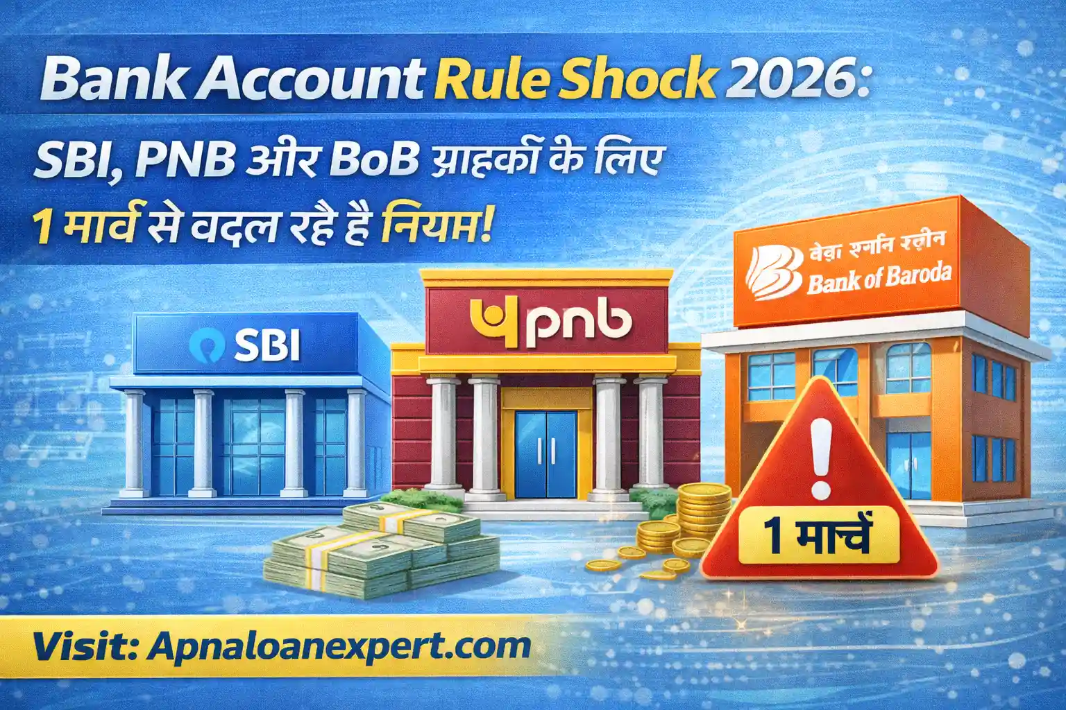 SBI PNB and Bank of Baroda Minimum Balance Change Rules Effective from March 1 2026